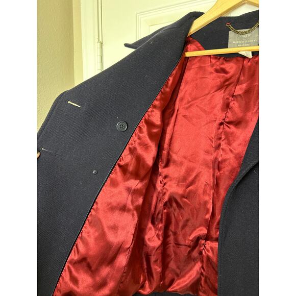J Crew Stadium Cloth Nello Gori Wool Navy Blue Peacoat EUC - Picture 6 of 7